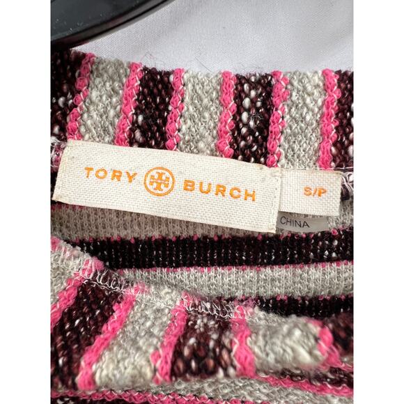 Tory Burch Pink Striped Terry Crewneck size S - Picture 3 of 4